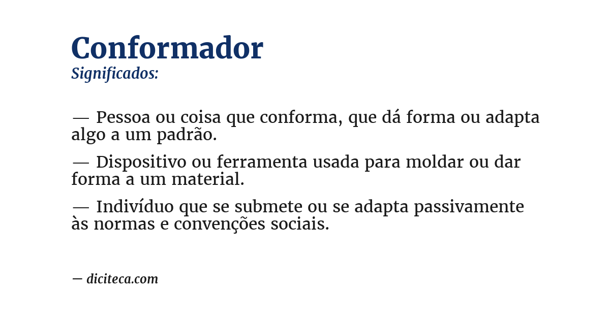 Significado de conformador
