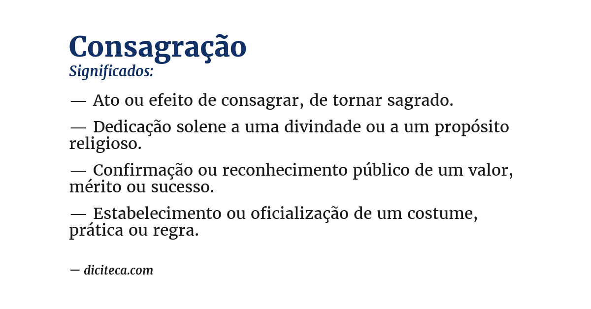 Significado de consagração
