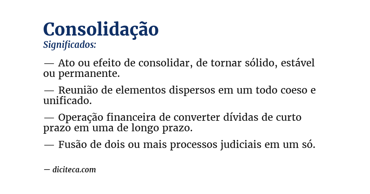 Significado de consolidação