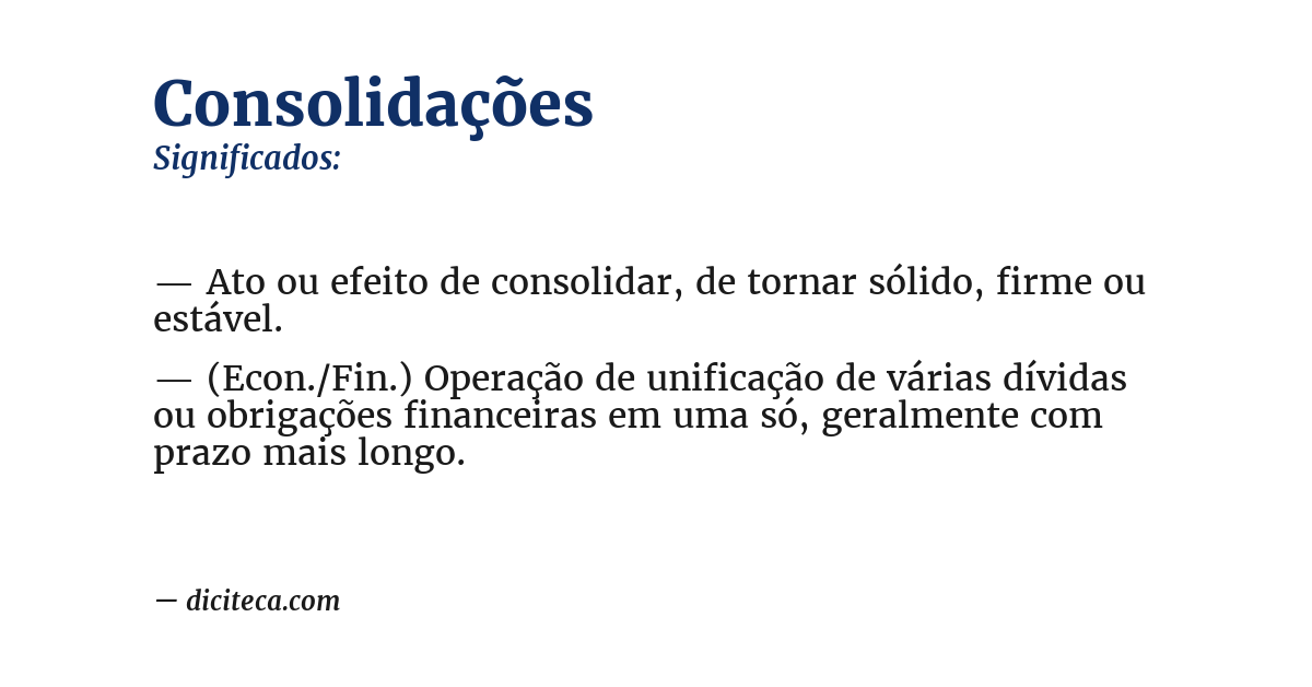 Significado de consolidações
