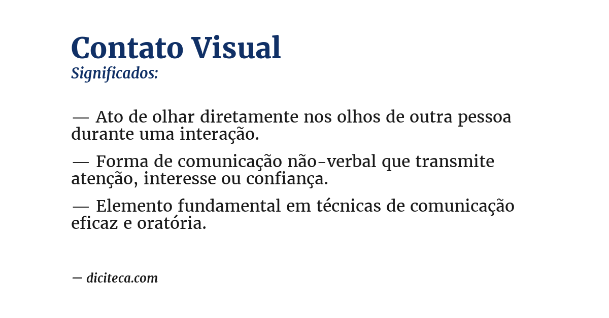Significado de contato visual