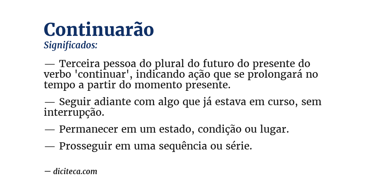 Significado de continuarão