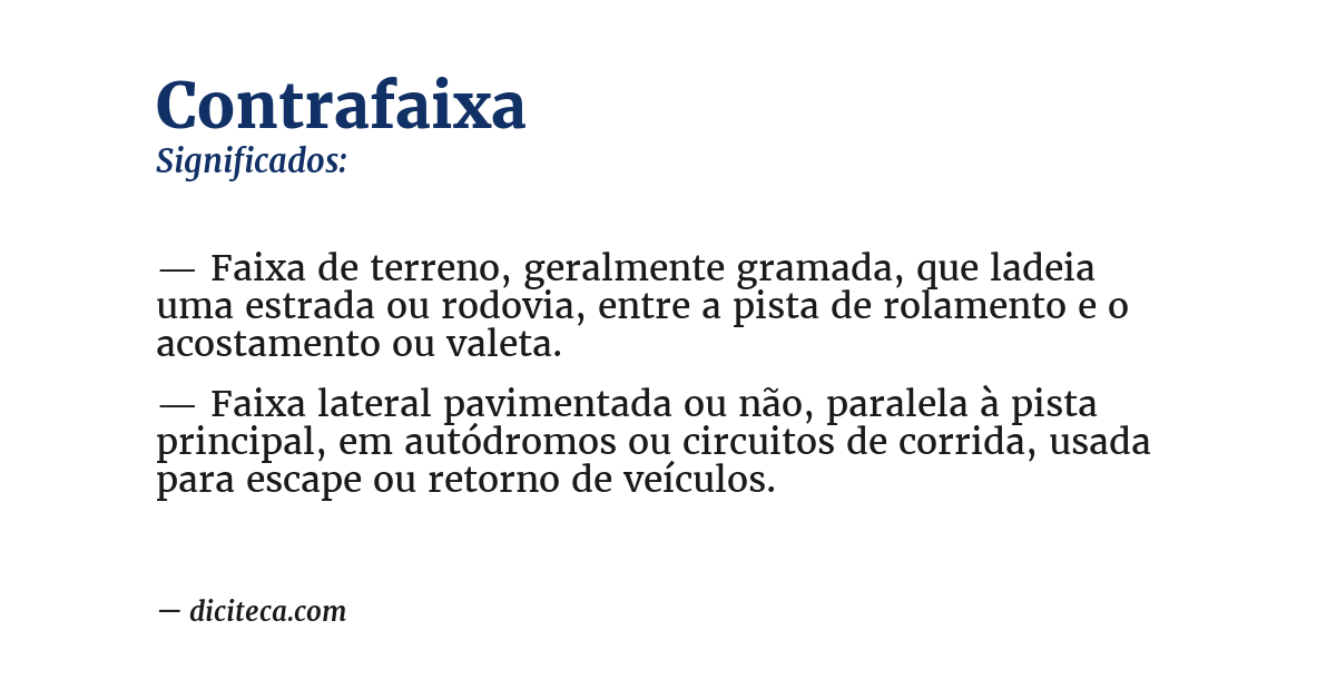 Significado de contrafaixa