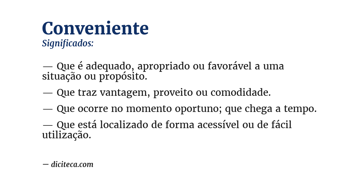 Significado de conveniente