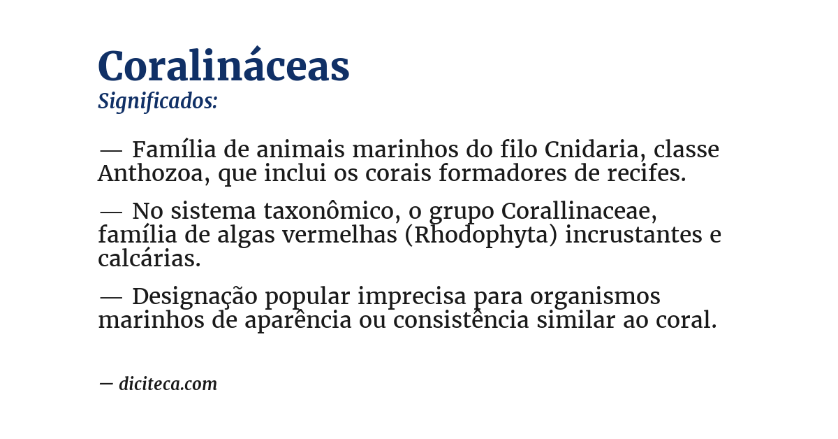 Significado de coralináceas