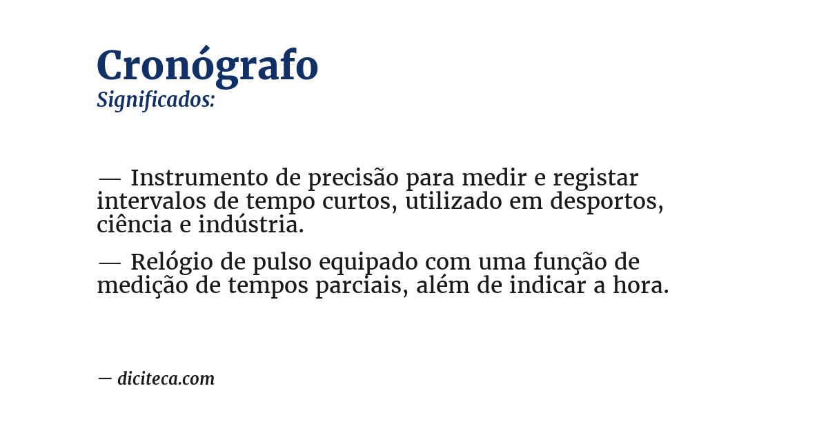 Significado de cronógrafo