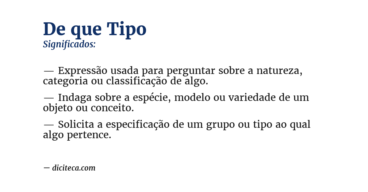 Significado de de que tipo