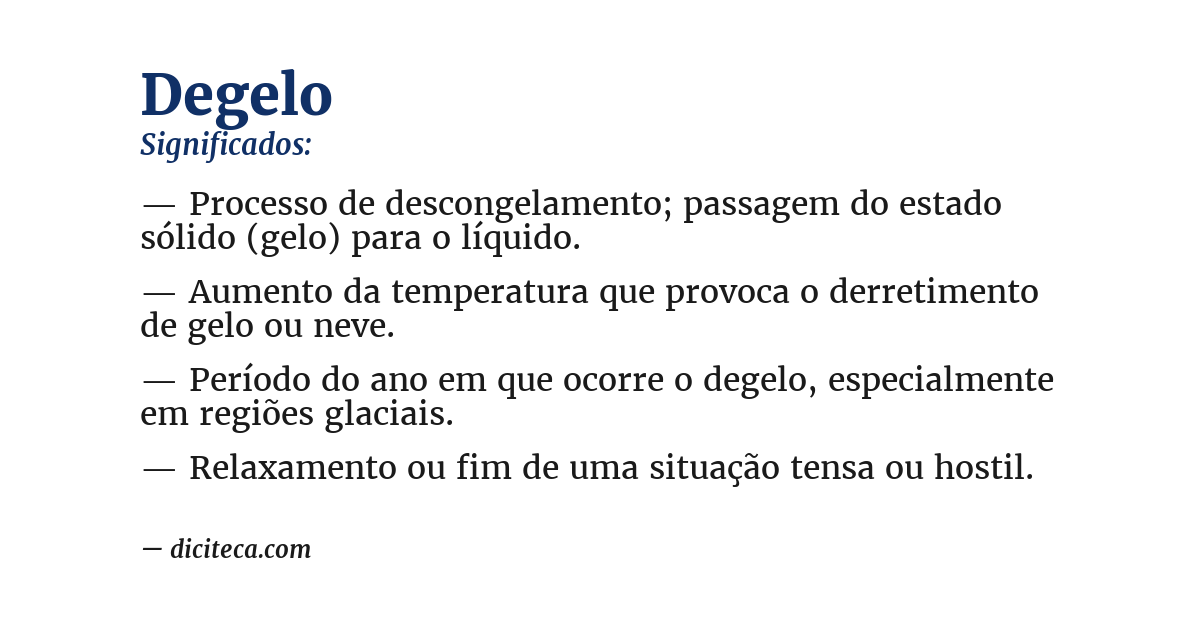 Significado de degelo