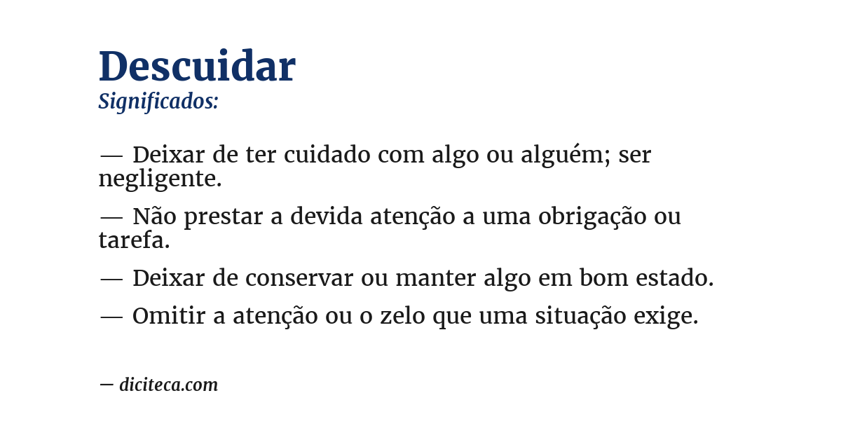 Significado de descuidar