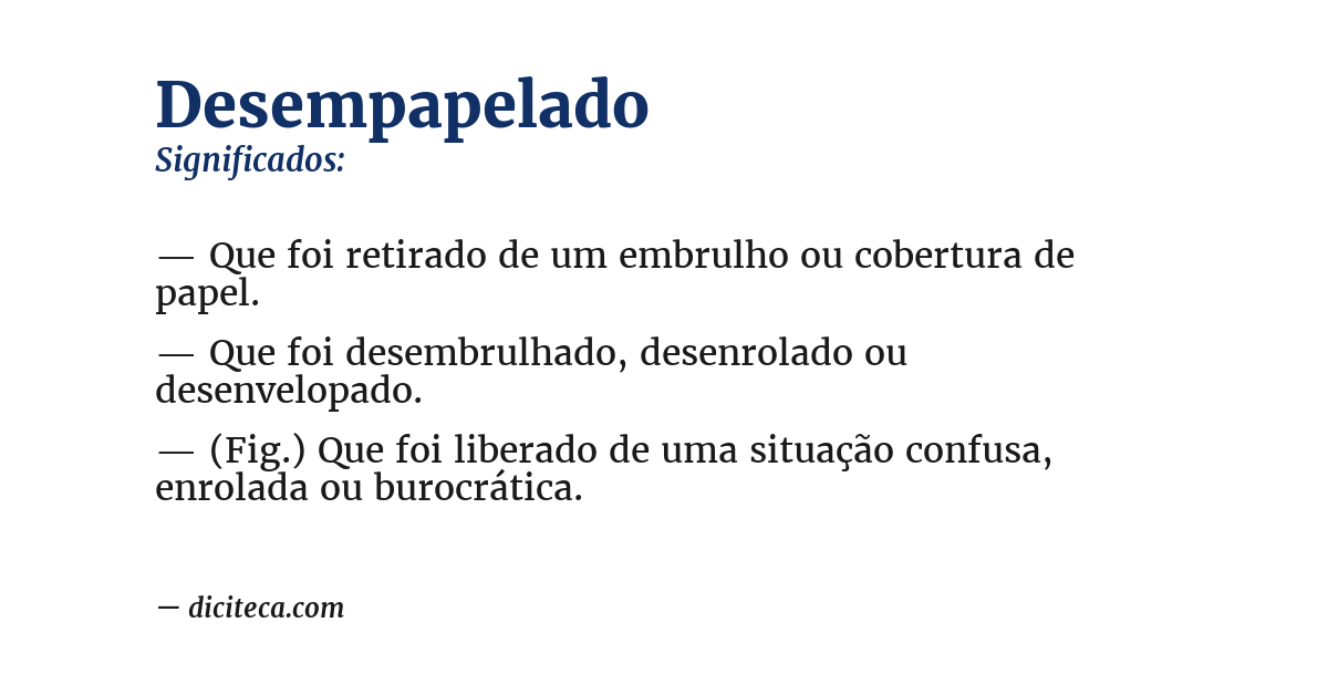 Significado de desempapelado