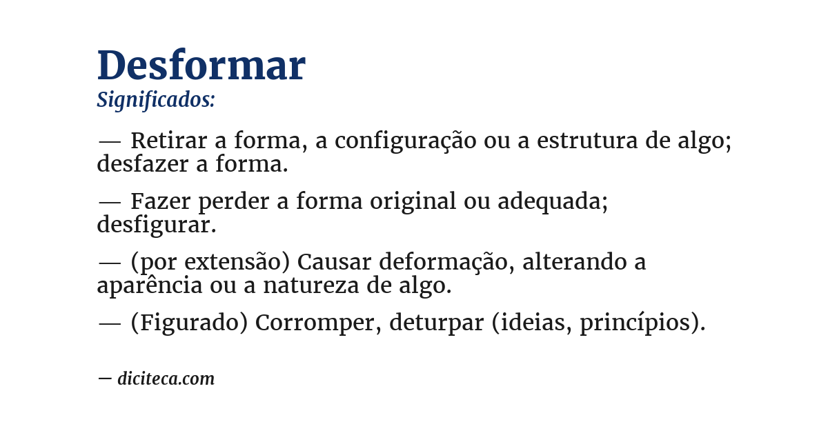 Significado de desformar