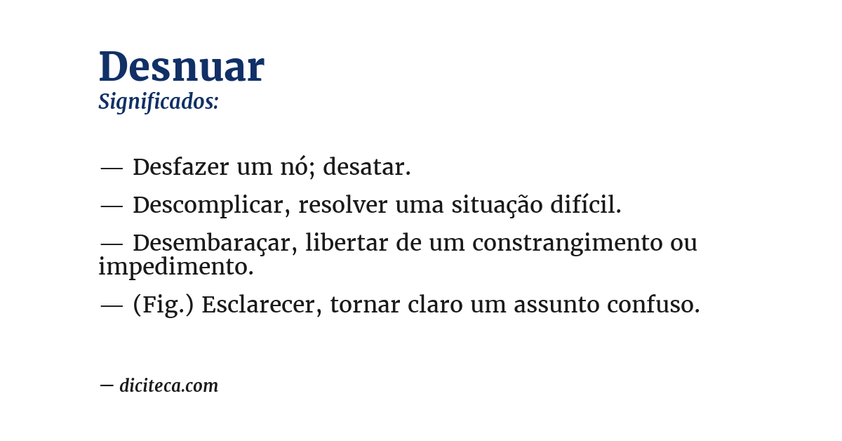 Significado de desnuar