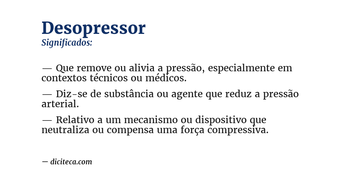Significado de desopressor