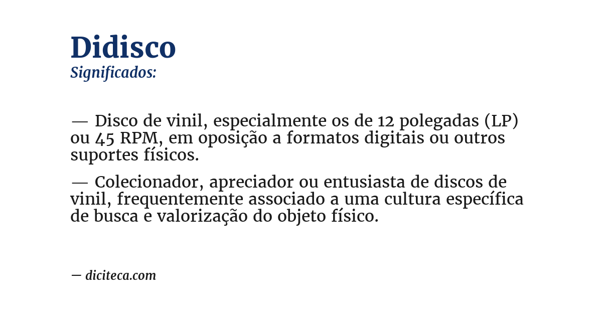 Significado de didisco