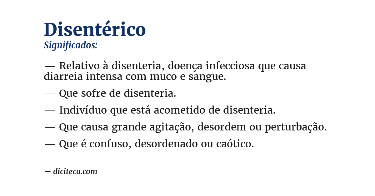 Significado de disentérico
