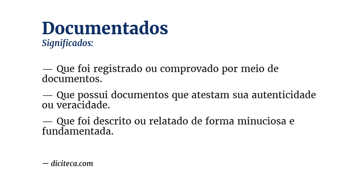 Significado de documentados