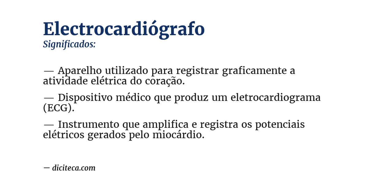 Significado de electrocardiógrafo