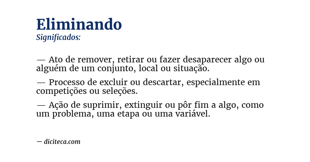 Significado de eliminando