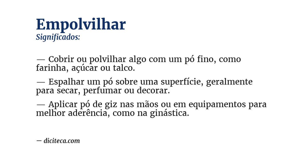 Significado de empolvilhar