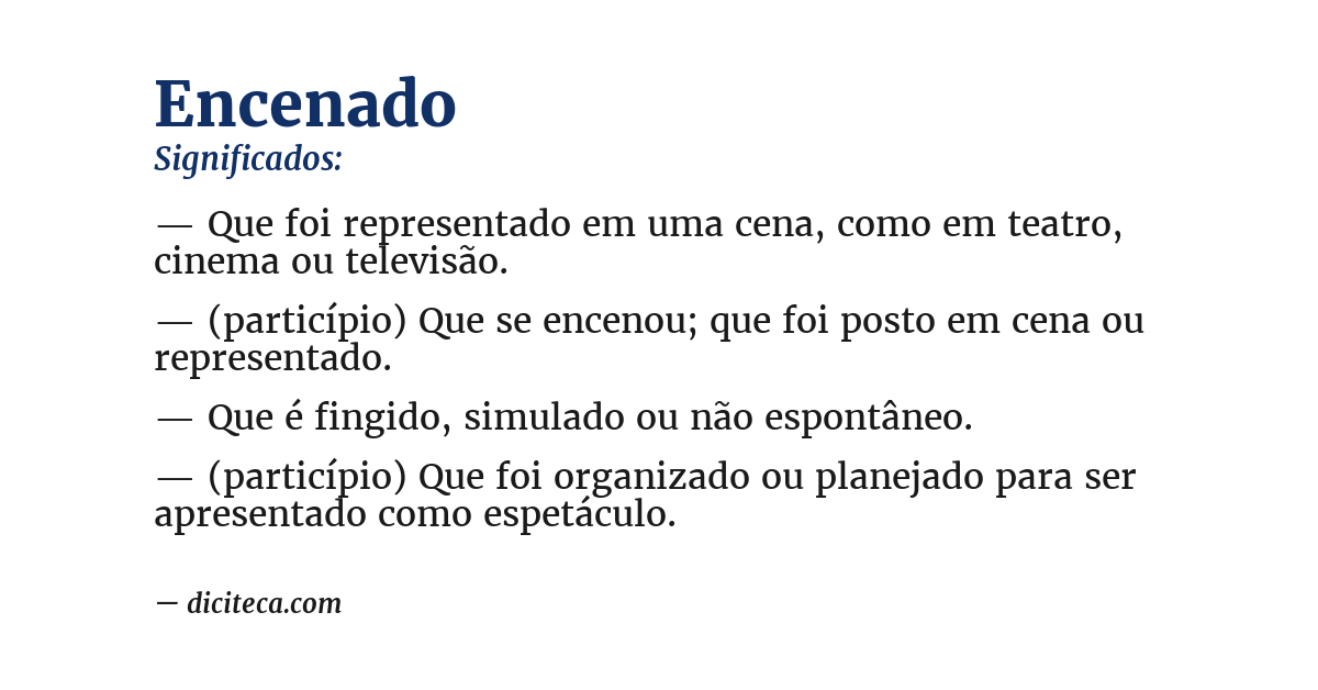 Significado de encenado