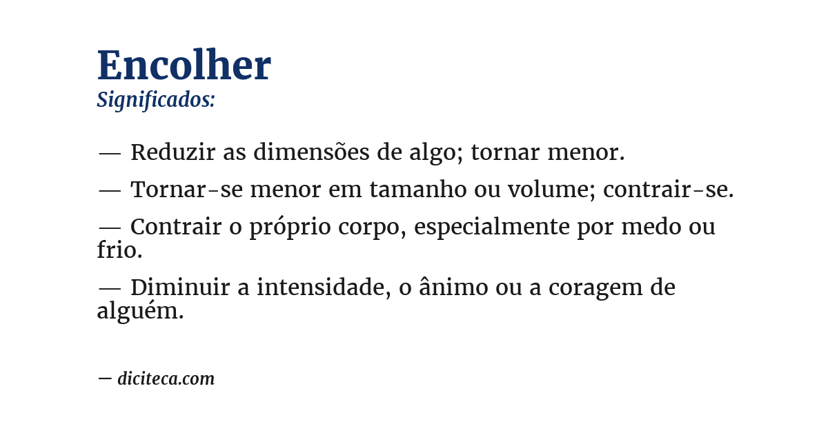 Significado de encolher