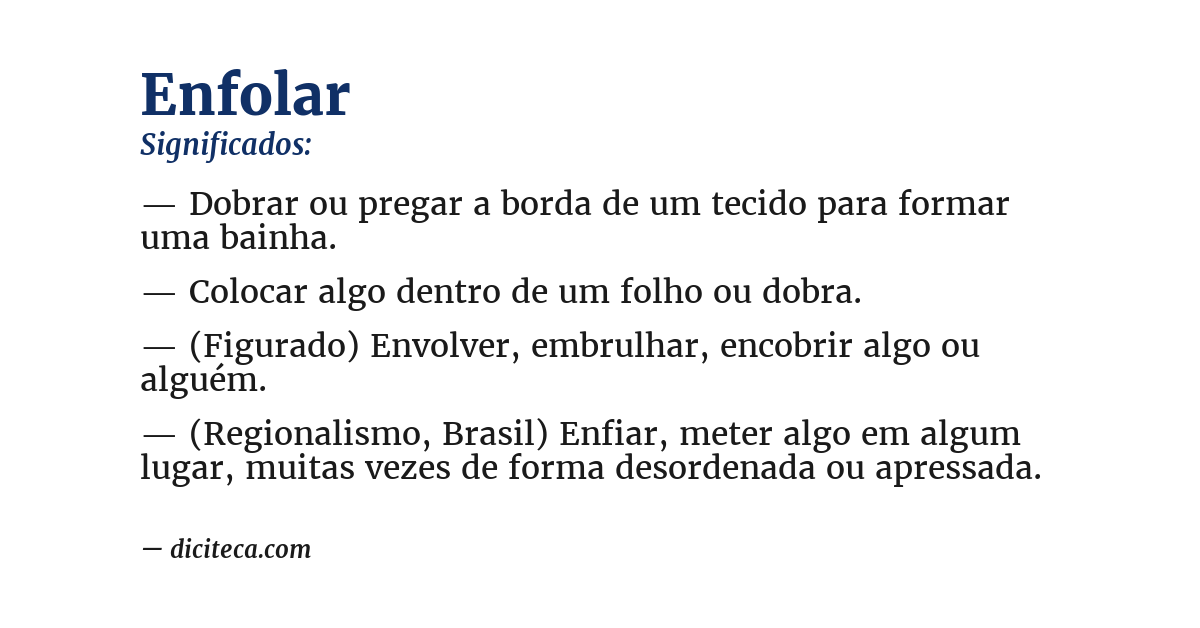 Significado de enfolar