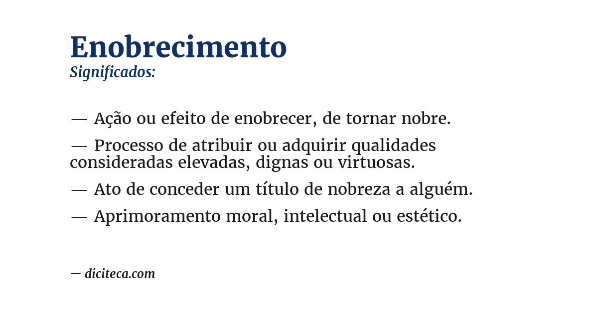 Significado de enobrecimento
