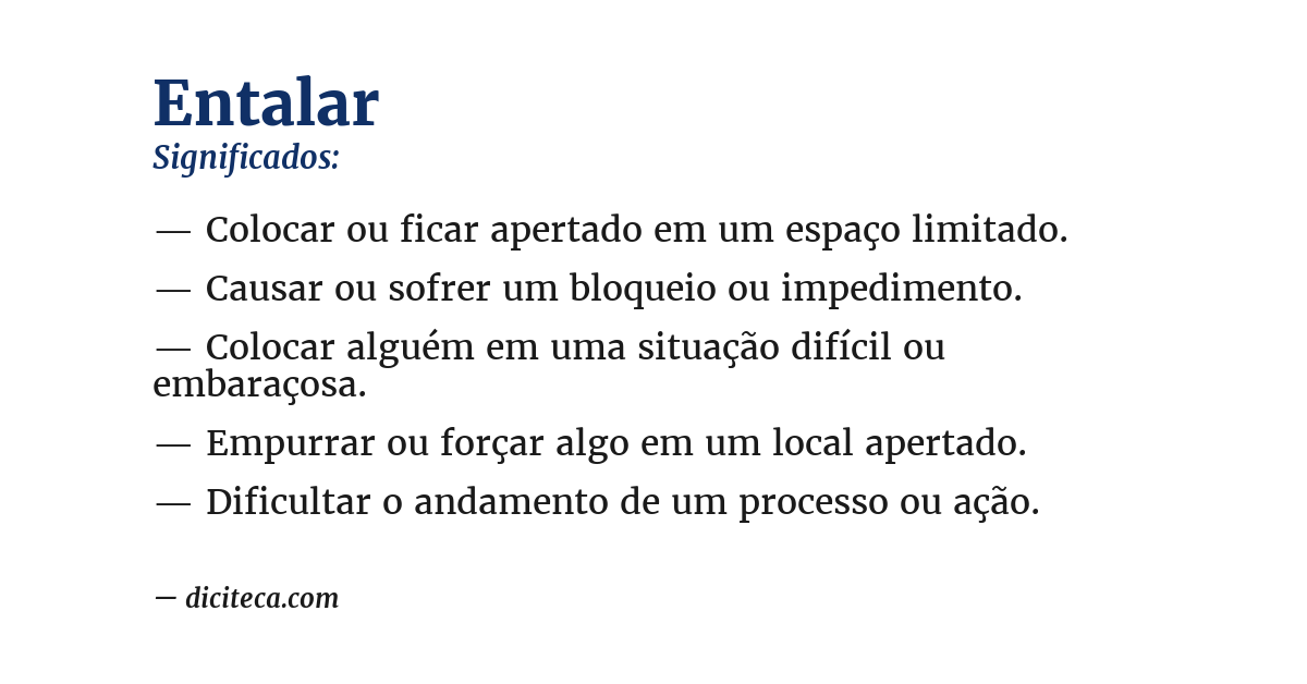 Significado de entalar