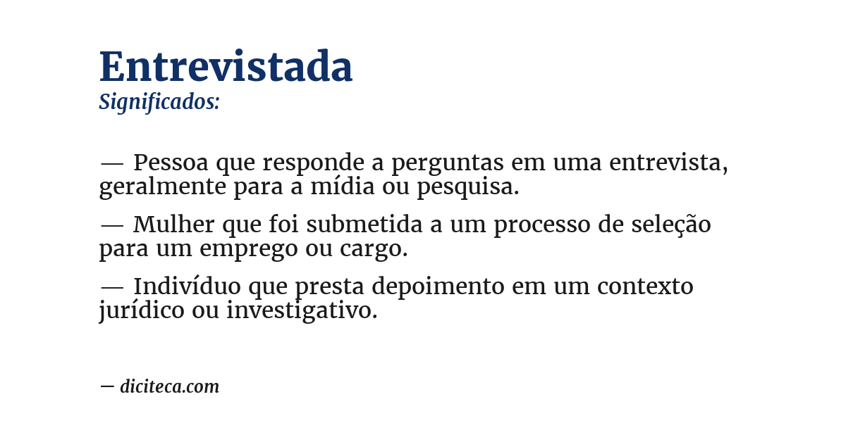 Significado de entrevistada