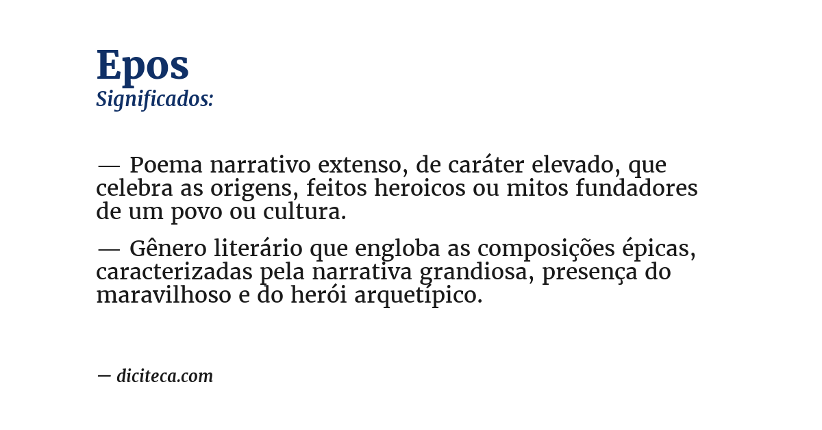 Significado de epos