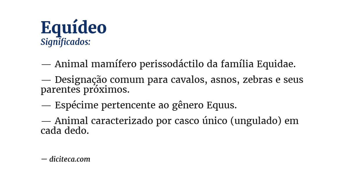 Significado de equídeo