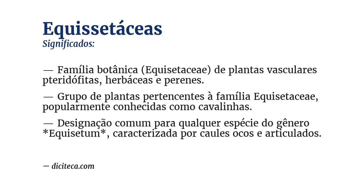 Significado de equissetáceas