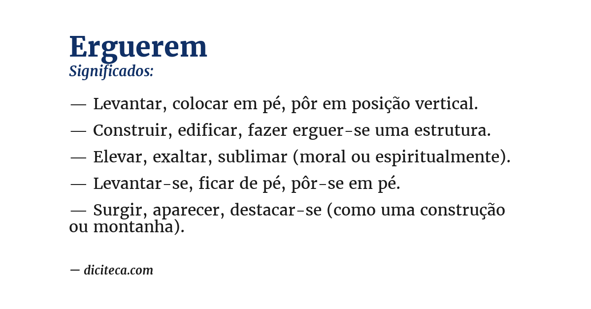 Significado de erguerem