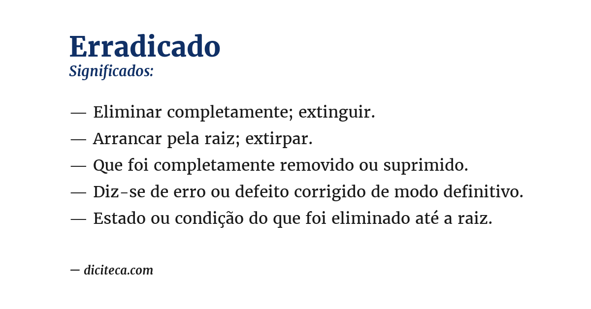 Significado de erradicado