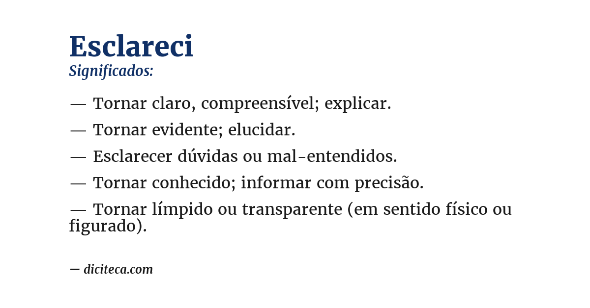 Significado de esclareci