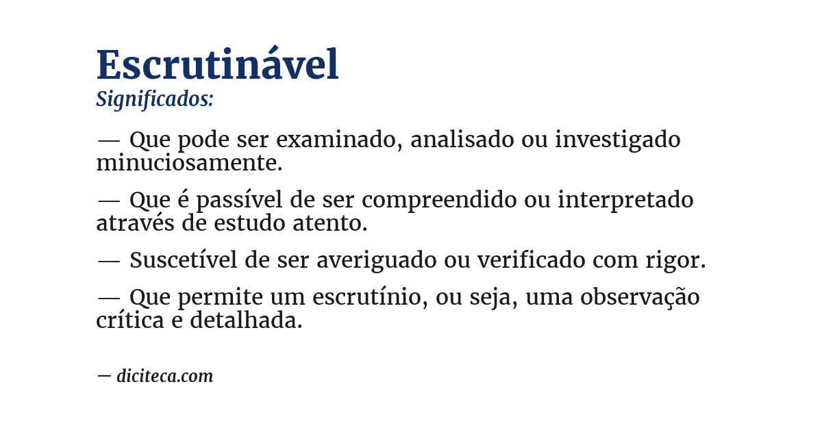 Significado de escrutinável