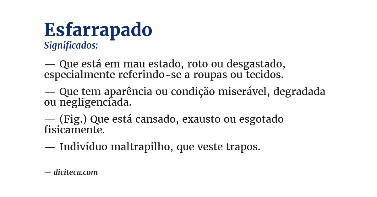 Significado de esfarrapado