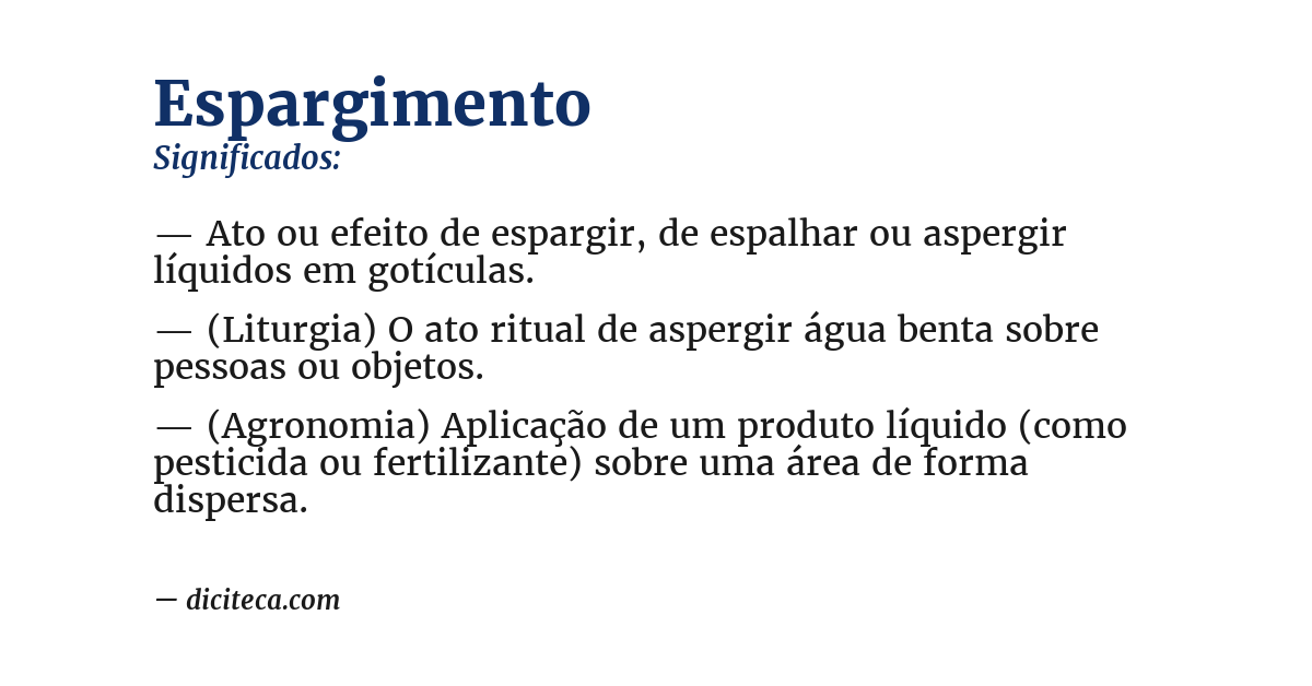 Significado de espargimento