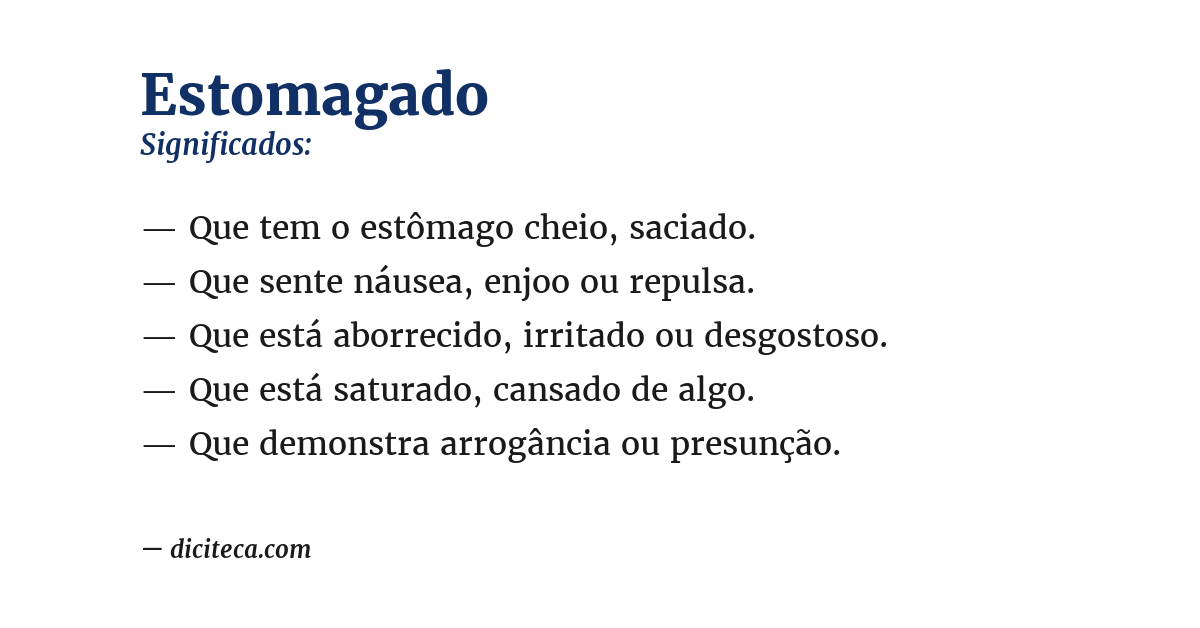 Significado de estomagado