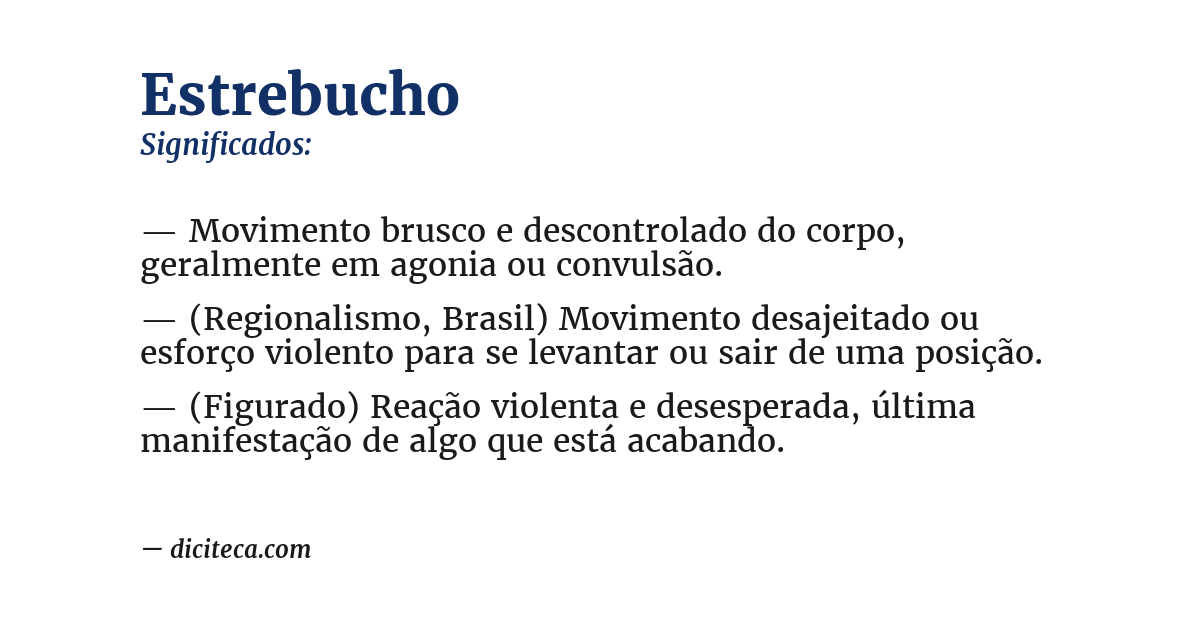 Significado de estrebucho