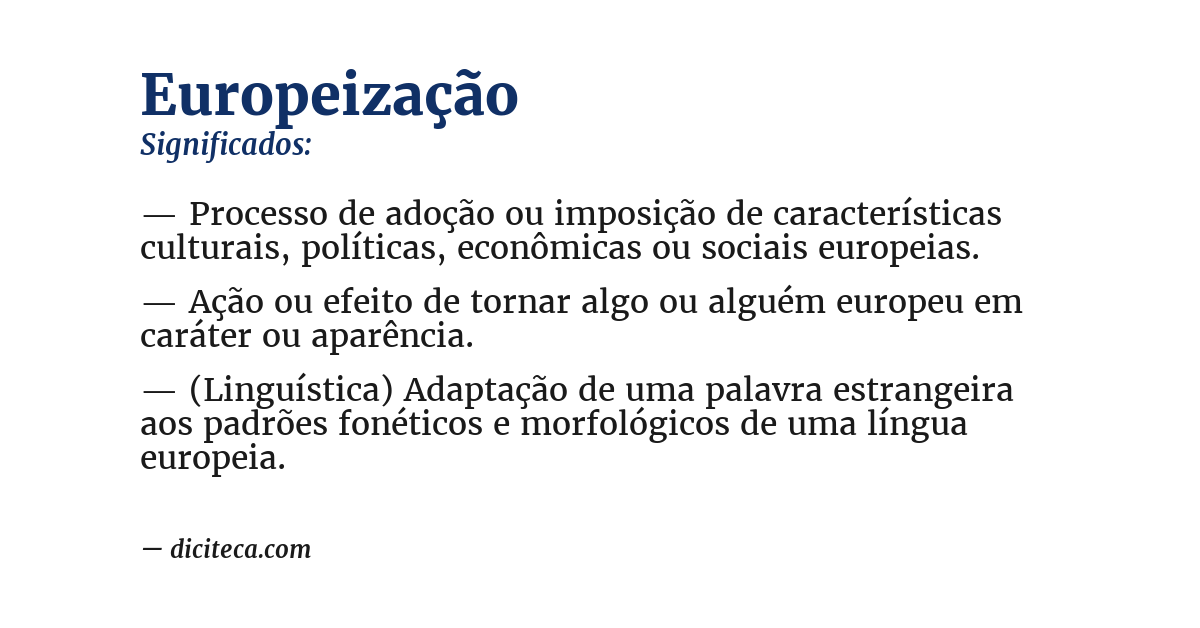 Significado de europeização