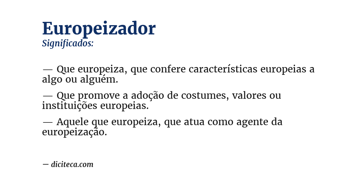 Significado de europeizador