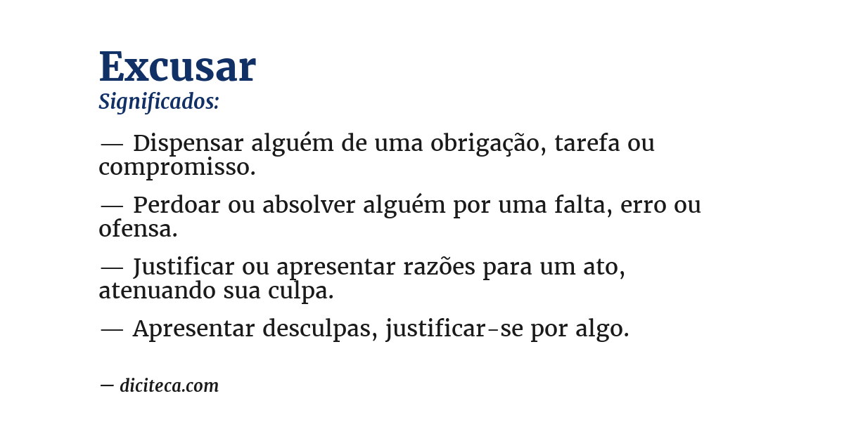 Significado de excusar