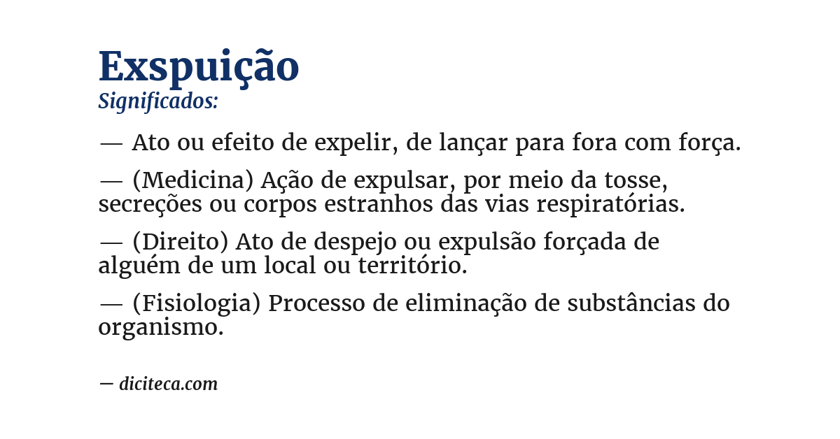 Significado de exspuição