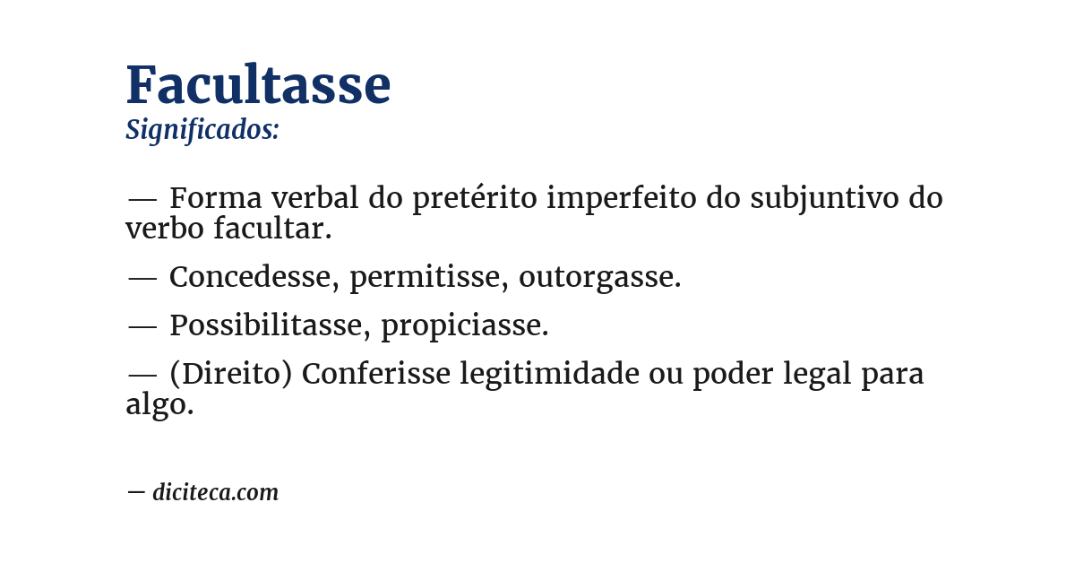 Significado de facultasse
