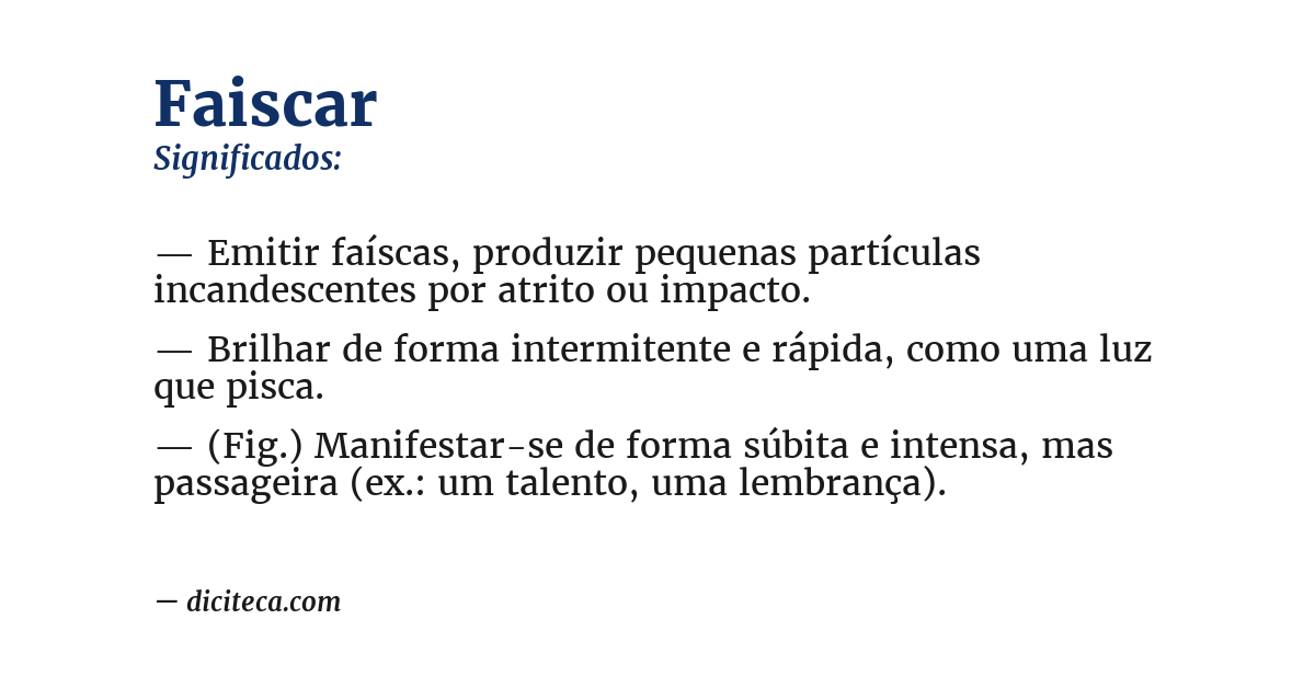 Significado de faiscar