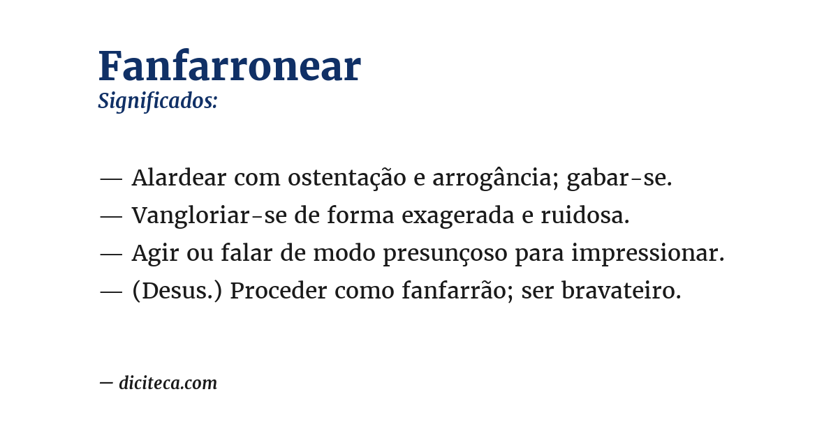 Significado de fanfarronear