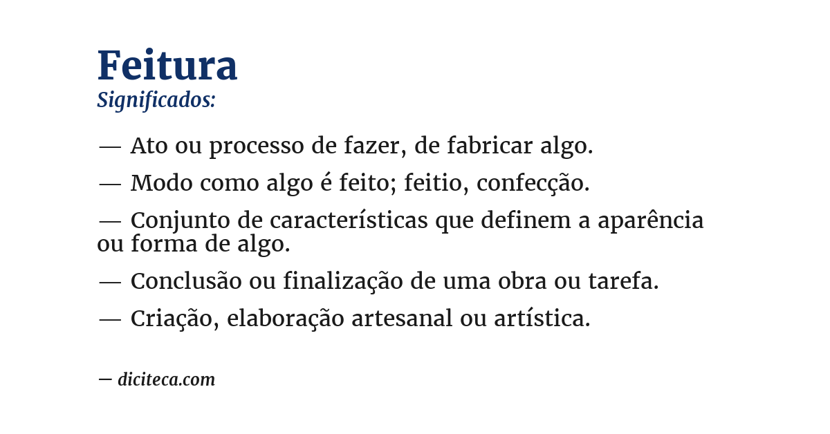 Significado de feitura