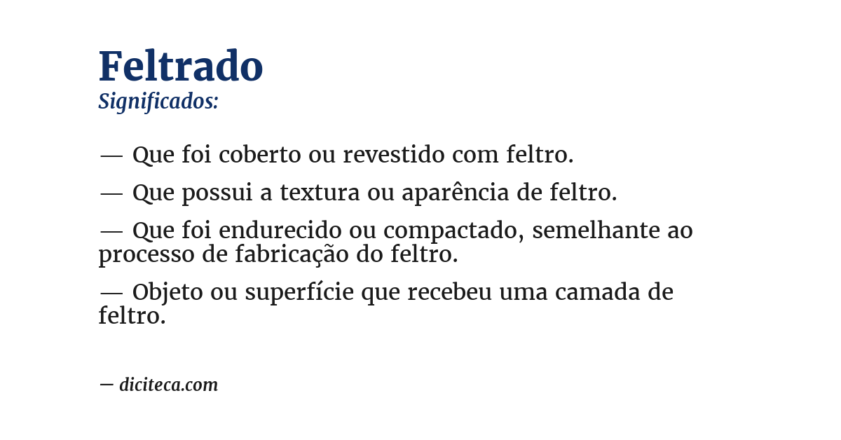 Significado de feltrado