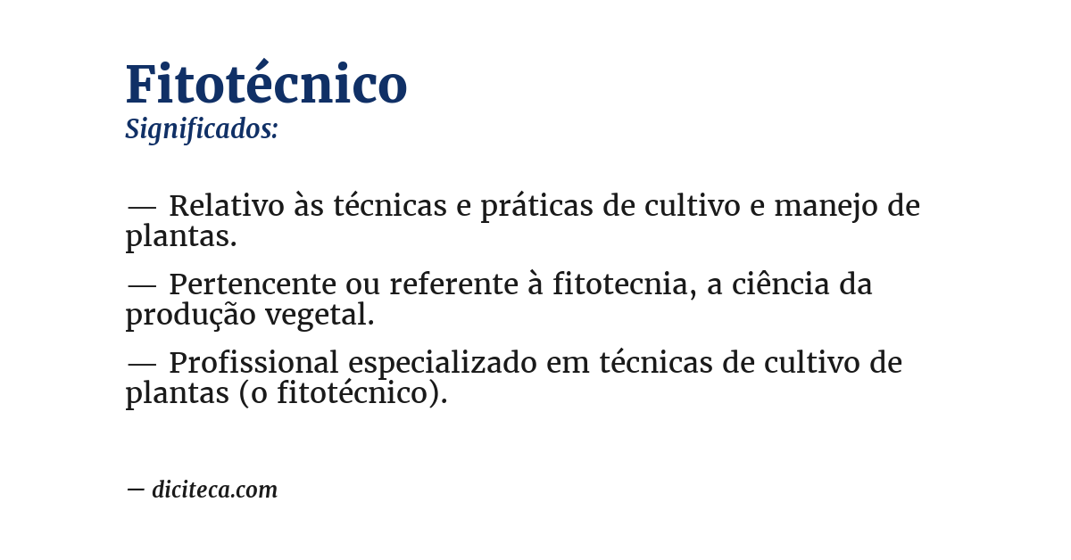 Significado de fitotécnico